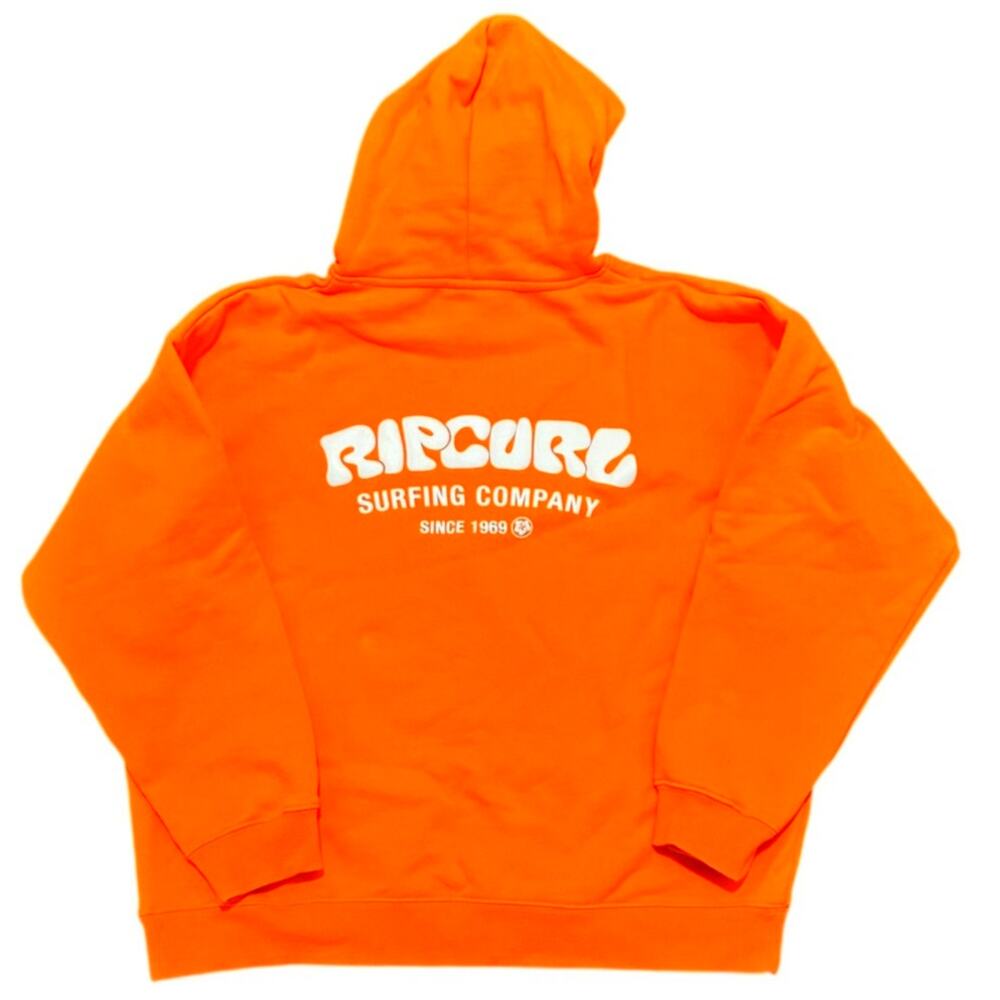 Rip Curl Orange Hoodie Surfing Company Graphic Surf Skate Y2K Vibes Men's Medium